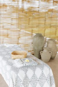 The calm and natural atmosphere of the spa room