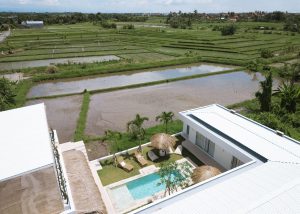 aerial view of the Kavo Maison Surf & Yoga Camp