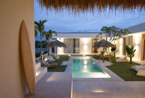 the courtyard and pool area at Kavo Maison Surf & Yoga Camp