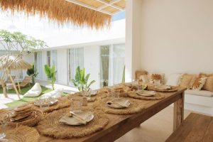 the dining and common area at the Kavo Maison Surf & Yoga Camp